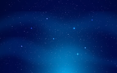 Poster - Digital illustration of a blue starry sky