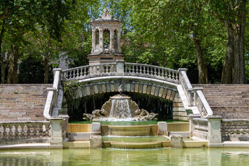 Poster - View of Darcy square fountain in Dijon. France.