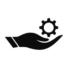 Wall Mural - Hand Gear logo design. Gear logo with Hand concept vector. Hand and Gear logo design