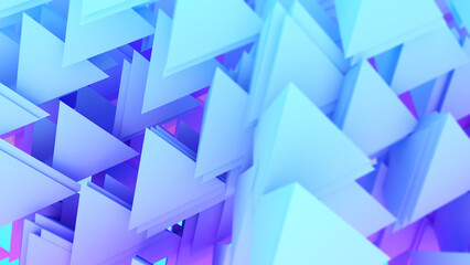 Wall Mural - Abstract light blue triangle structure background, geometric background, 3d rendering