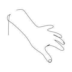 Canvas Print - Wrist hand gesture Single line drawing of hand. Sign and symbol of hand gestures. Single continuous line drawing. Hand drawn style art doodle isolated on white background illustration