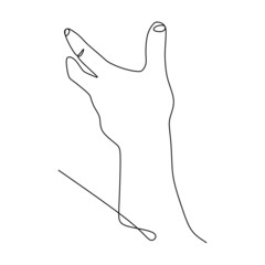 Canvas Print - Wrist hand gesture Single line drawing of hand. Sign and symbol of hand gestures. Single continuous line drawing. Hand drawn style art doodle isolated on white background illustration