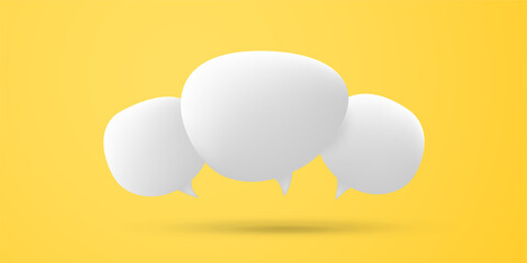 Wall Mural - Speech bubble white icon illustration