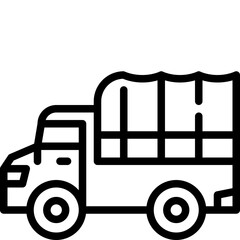 Canvas Print - military truck line icon