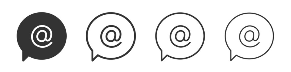 Poster - Message email icons collection in two different styles and different stroke. Vector illustration EPS10