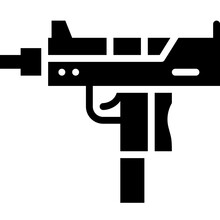 Submachine Gun Solid Icon