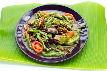 Wall Mural - Spicy long bean salad. Thai food