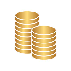 Canvas Print - Coins stack icon with gold gradient