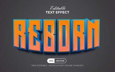 Poster - Reborn text effect style. Editable text effect.