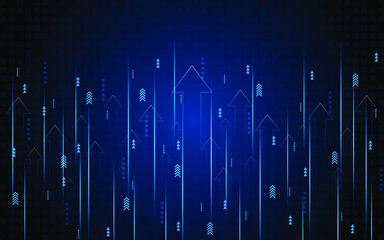 Aufkleber - Abstract up arrow on dark blue background. Business growth or investment ideas. blue arrow technology background
