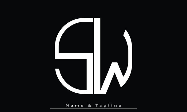 Alphabet letters Initials Monogram logo SW , WS