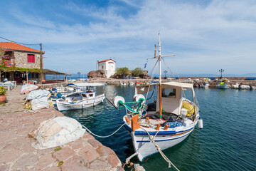 Wall Mural - Skala Sikamineas Village view in Lesvos Island