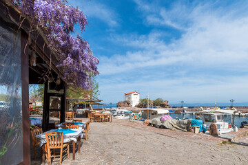 Wall Mural - Skala Sikamineas Village view in Lesvos Island