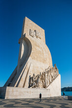 Lisbon, Portugal - November 14 2022 - Tourists Visiting The Monument Of The Discoveries (Padrao Dos Descobrimentos)