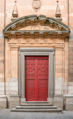 Wall Mural - Salamanca, Spain - november 6 2022 - entrance door of the Scala Coeli church in the center of town