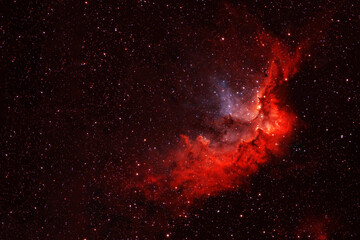 beautiful red space nebula. elements of this image furnished by nasa