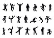 © north100 - stick figure illustration people, vector dancing man