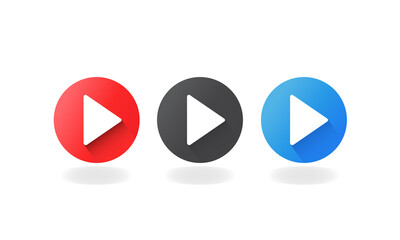 Poster - play buttons red, black, white vector illustration eps 10