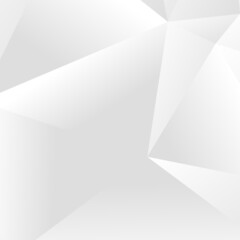 Fototapete - Abstract white geometric background. Modern minimalist design. Vector illustration with triangles and lines. Monochrome light 3d futuristic design with polygonal diamond  shapes in white gradient