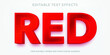 red editable text effect