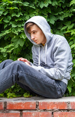 Poster - Sad Young Man outdoor