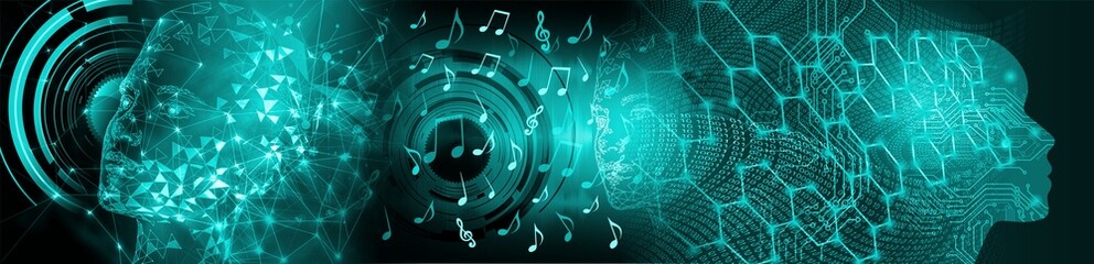 Wall Mural - music love technology background