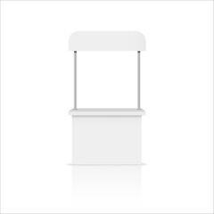 Wall Mural - White blank advertising POS POI PVC Promotion counter booth. Vector