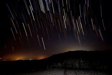 rastro de estrellas en el desierto