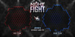 Versus battle fighting realistic 3d screen banner with modern metallic logo