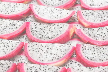 Wall Mural - Sweet tasty dragon fruit or pitaya slices.