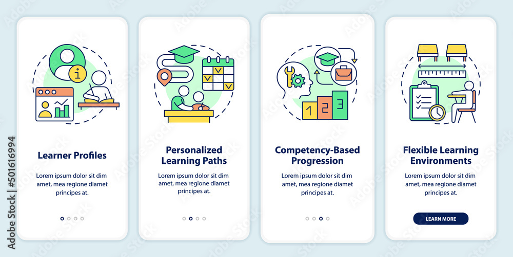 Mobile Learning Screen Examples Personalized learning onboarding mobile app screen. Education trends ...