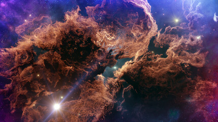 Wall Mural - nebula in outer space, planets and galaxy