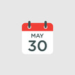 © HM Design - calendar - May 30 icon illustration isolated vector sign symbol