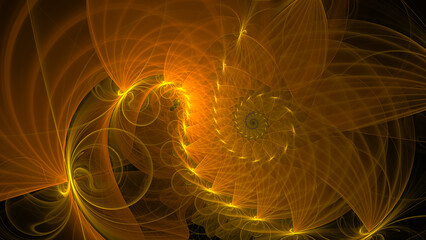 Wall Mural - abstract fractal spiral background, computer-generated illustration.