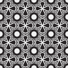 Aufkleber - Crosses and spiked circles. A vector of alternating shapes creating a black color vector decor.