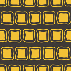 Fototapete - Yellow shapeless cubes, as if molded from plasticine. Vector with childish and crooked squares that make up the pattern.