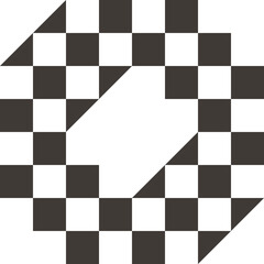 Aufkleber - Chess pattern with a large white rhombus inside. Seamless decor from abstract chessboard. Minimal pattern of checkered square tiles.