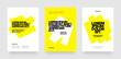 Simple template design with yellow highlighter marker for poster, flyer or cover.