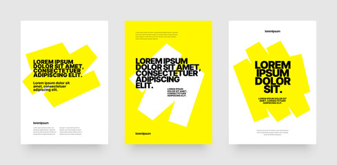 Simple template design with yellow highlighter marker for poster, flyer or cover.