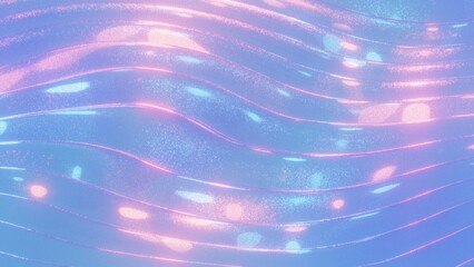 Wall Mural - 3D render. Abstract waves of shining glitter material. Luxury background design. Gentle blue and pink wallpaper.