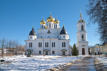 Dmitrov, Russia - March 18, 2022: Assumption Cathedral In The Dmitrov Kremlin