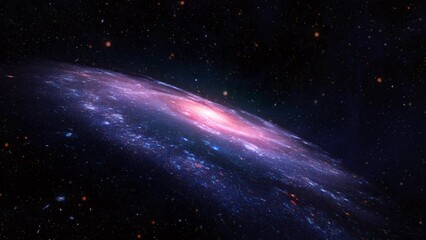 Wall Mural - The galaxy slowly rotates against the background of starry space
