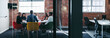 Leinwandbild Motiv Team of businesspeople having a discussion during a meeting
