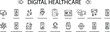 Digital healthcare icon , vector set