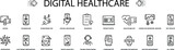 Fototapeta  - Digital healthcare icon , vector set
