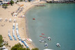 The beach  Pallas Beach  at  Lindos city in Greece.