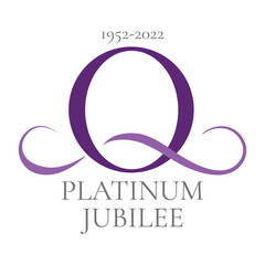 celebration of the queen's platinum jubilee handwritting modern vector lettering. graceful letter q.