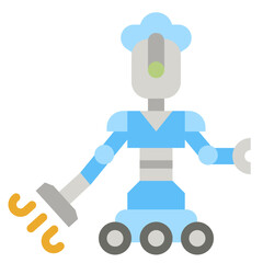 Poster - robot flat icon