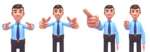 3d Render Of Young Businessman Pointing Forward At Camera, We Select You Or We Need You Concept
