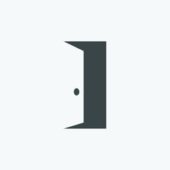 Poster - Open door icon vector. Enter or exit symbol. Vector illustration style is flat iconic symbol. Designed for web and app design interfaces.